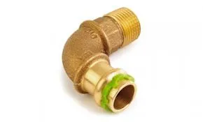 SudoPress Rotguss Pressfitting Übergangsbogen 90° 16 mm x 1/2" AG