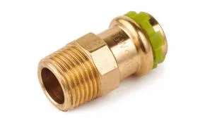 SudoPress Rotguss Pressfitting Übergangsnippel 18 mm x 1/2" AG