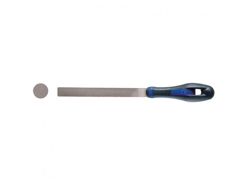 Flache Werkstattfeile 200 mm, mit ergonomischem Griff, 20 × 5 mm, Sek. 3