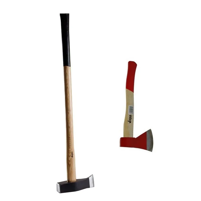 2er Beil / Axt - Spalthammer Set mit Eschenholz-Stiel 36cm + 90cm