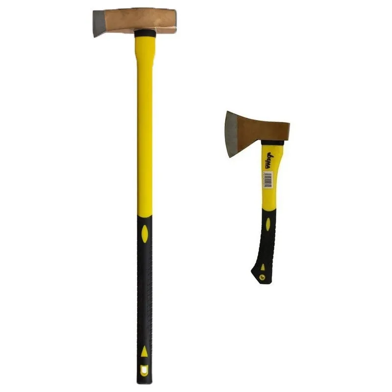 2er Beil / Axt - Spalthammer Set mit Fiberglas-Stiel 33cm + 90cm