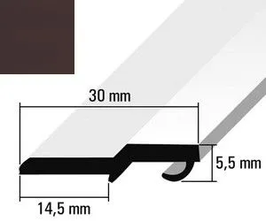 Türanschlagleiste graubraun RAL 8019 für 5mm Schloß 275cm