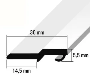 Türanschlagleiste mit Dichtlippe für 5 mm Schloß, RAL 9010 Reinweiß, 2750 mm