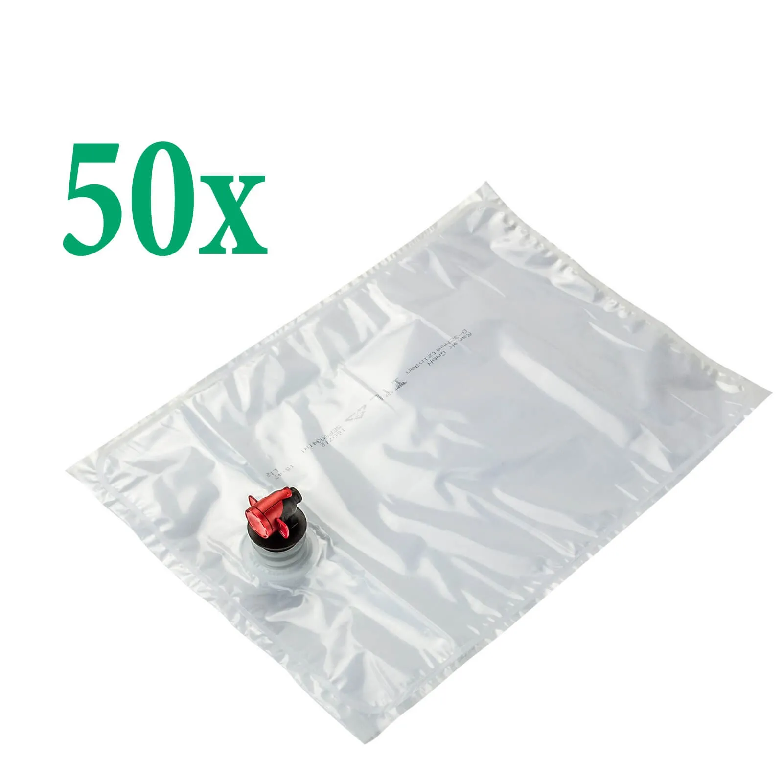 50x Bag in Box Saft-Beutel / Kunststoffbeutel 5 Liter