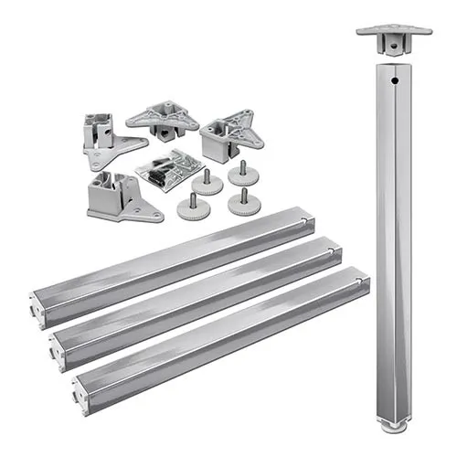 Tischbeine quadratisch, 50/50 x 710,5 mm weißaluminium