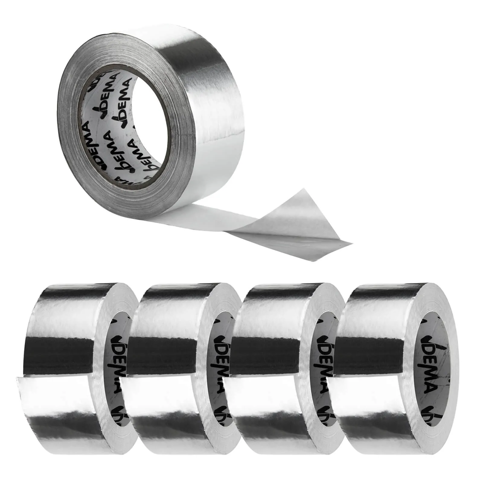 5x Aluminium Rolle Alu Klebeband Aluband 50 mm x 50 m