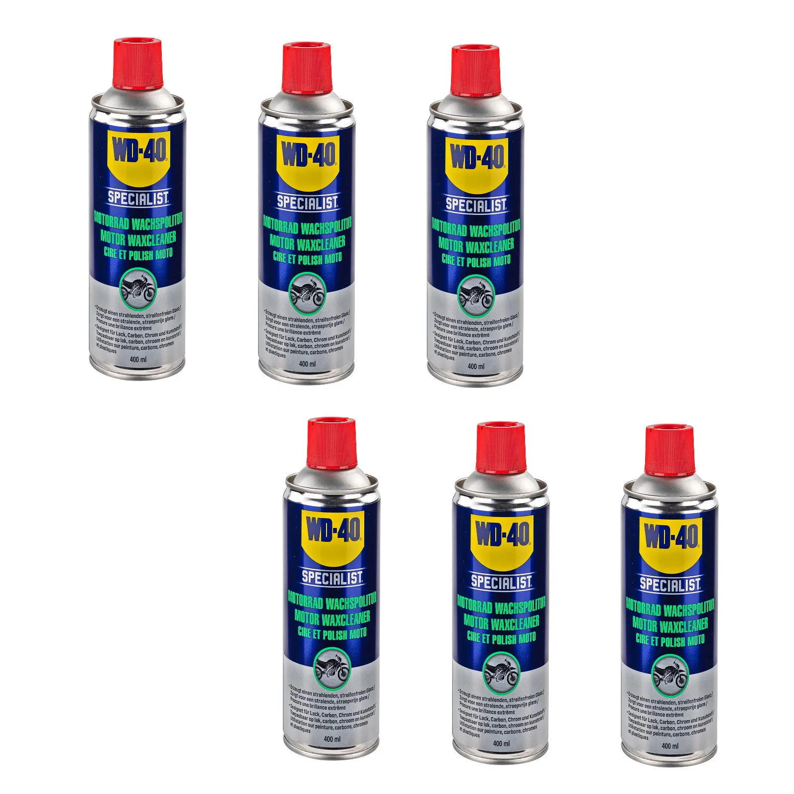 6 Stück WD-40 Motorbike Motorrad Wachspolitur je 400ml