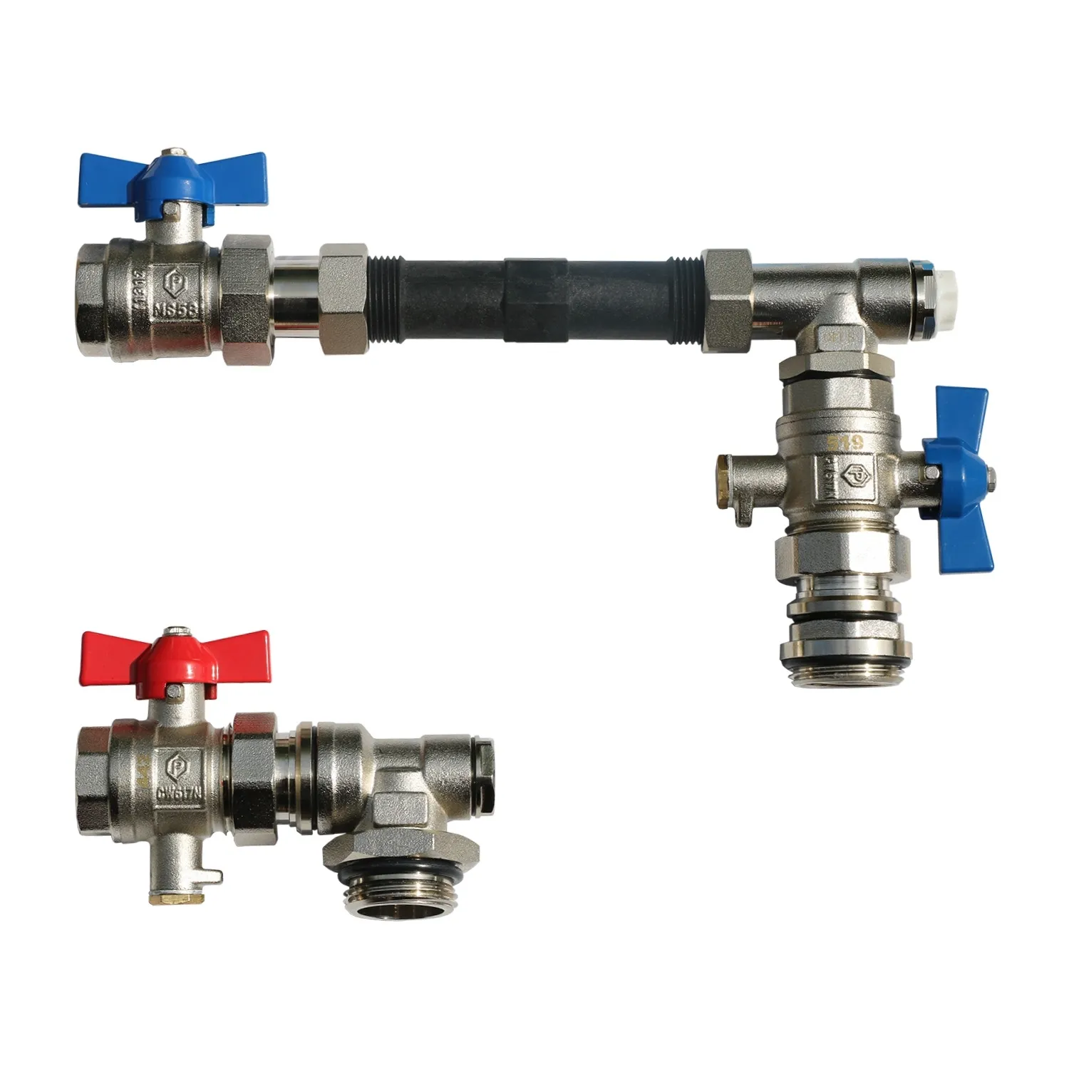 Wärmemengenzähler-Einbauset senkrecht 1" / G3/4"