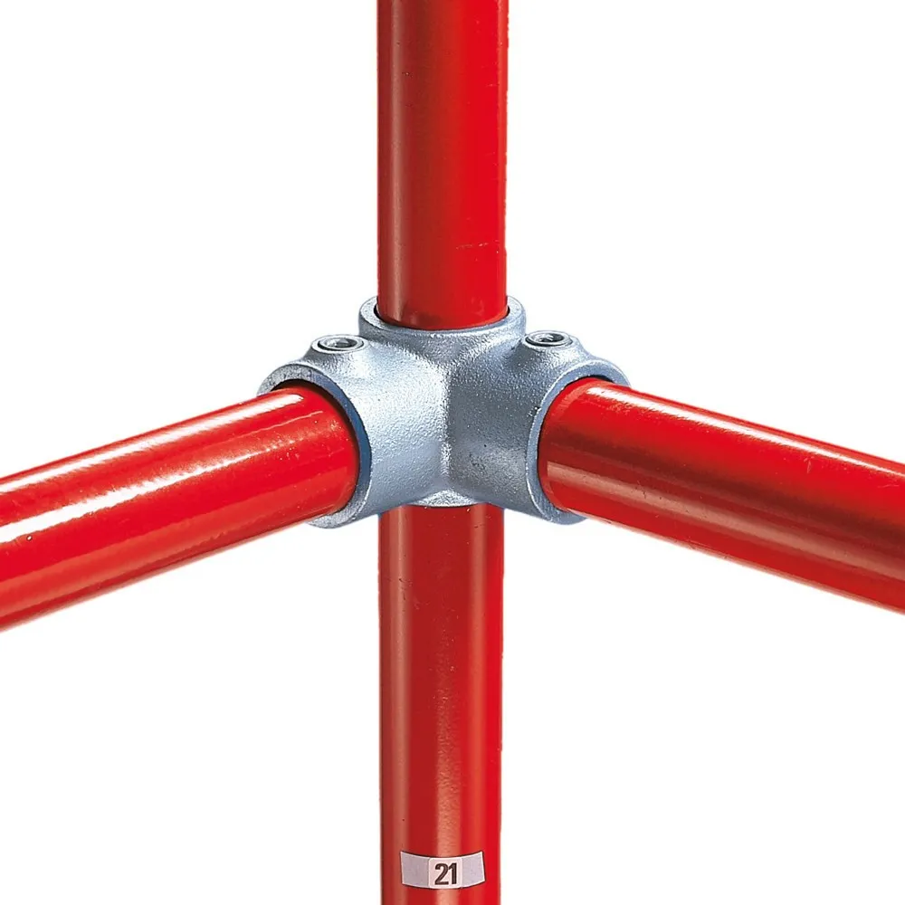 90°-Eckverbinder mit Durchgang, Außen-Ø Rohr 33,7 mm