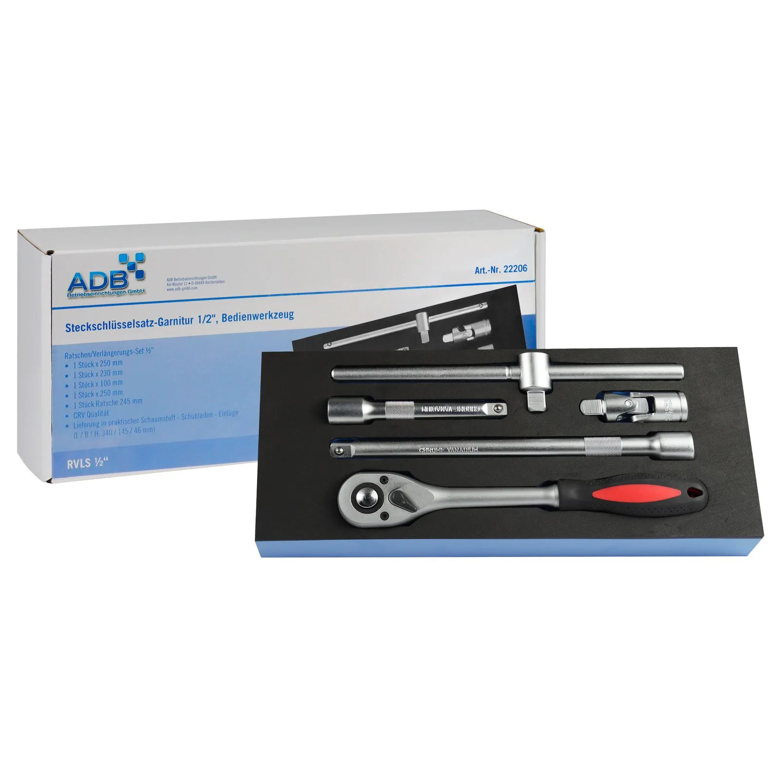 Werkzeugeinlage Werkstattwagen Einlage Steckschlüssel 1/2 Zoll 5-tlg.