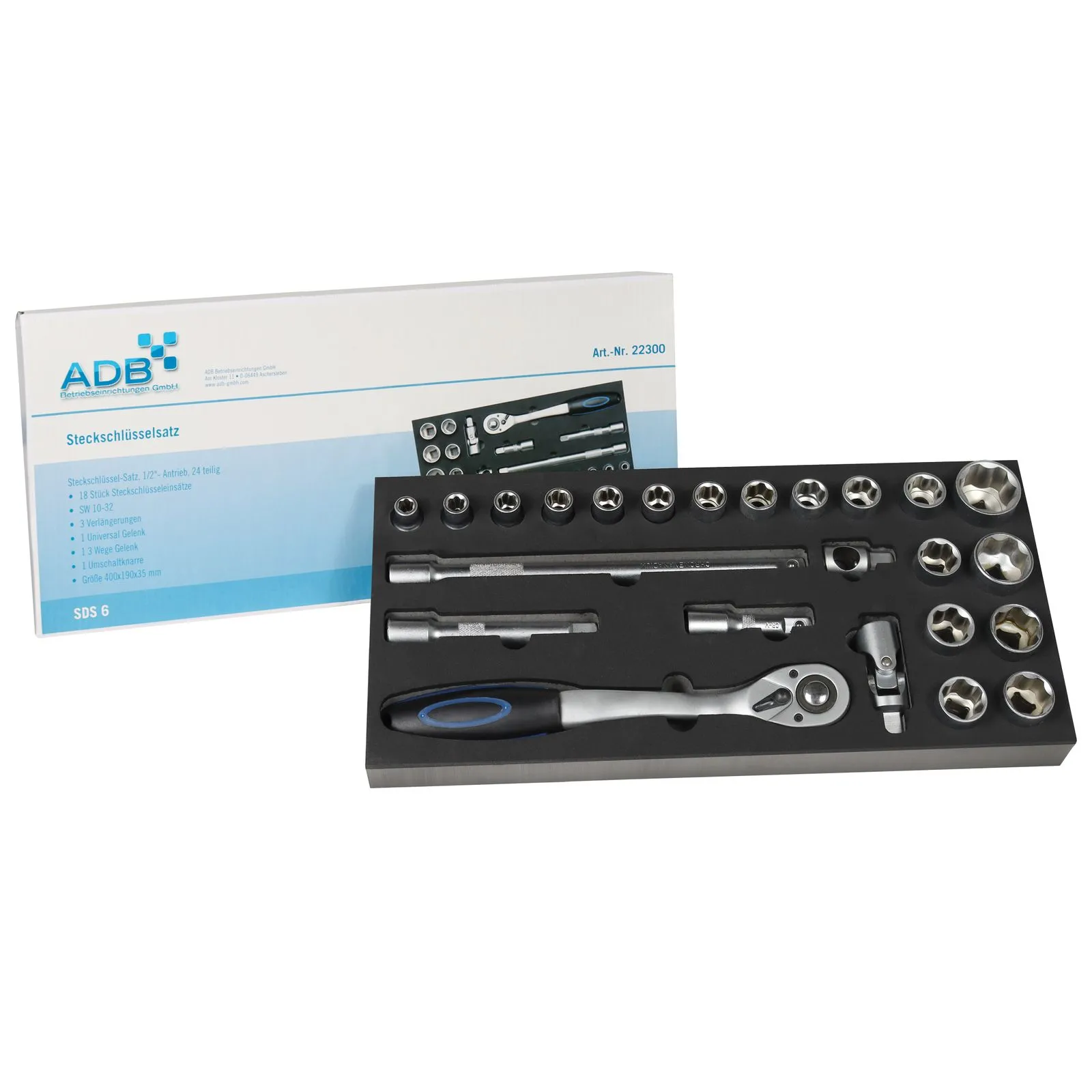 Werkzeugeinlage Werkstattwagen Einlage Steckschlüssel Satz 1/2 Zoll 24teilig