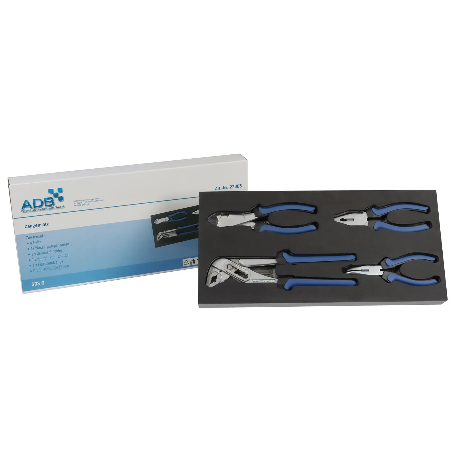 Werkzeugeinlage Werkstattwagen Schubladen Einlage Zangen-Set 4-teilig