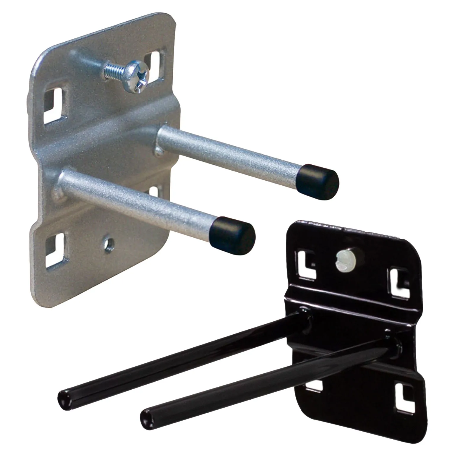 ADB Lochwand Halter doppelt mit geradem Hakenende 50mm Tiefschwarz