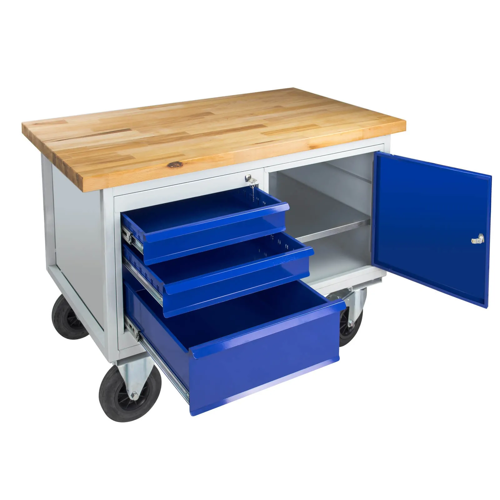 ADB Werkbank Tischwagen / Rollwagen mit Arbeitstisch, fahrbar, 1300x840x600 mm