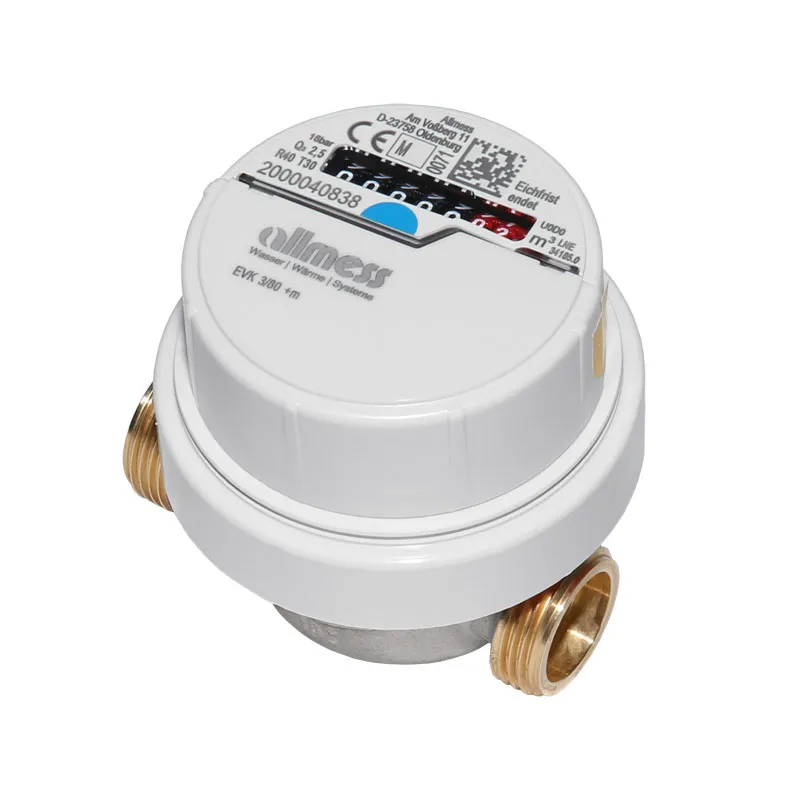 Allmess Universal VSystem Wasserzähler kalt warm Wohnungswasserzähler verchromt QN 1,5 80mm EJ 2025