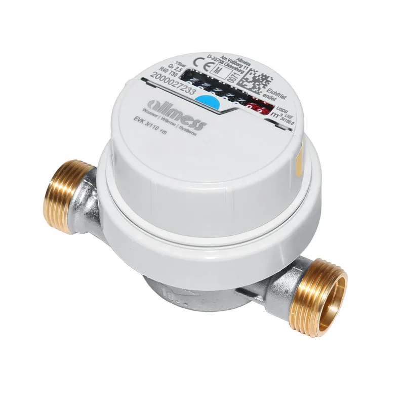Allmess Universal VSystem Wasserzähler kalt warm Wohnungswasserzähler verchromt QN 1,5 110mm EJ 2025