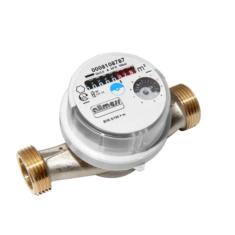 Allmess Universal VSystem Wasserzähler kalt warm Wohnungswasserzähler verchromt QN 2,5 130mm EJ 2025