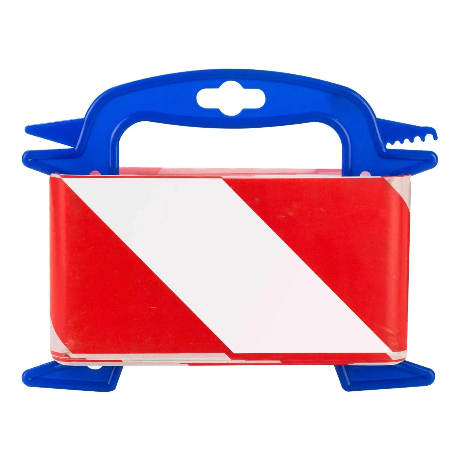 Absperrband auf Abroller 50 m rot/weiß