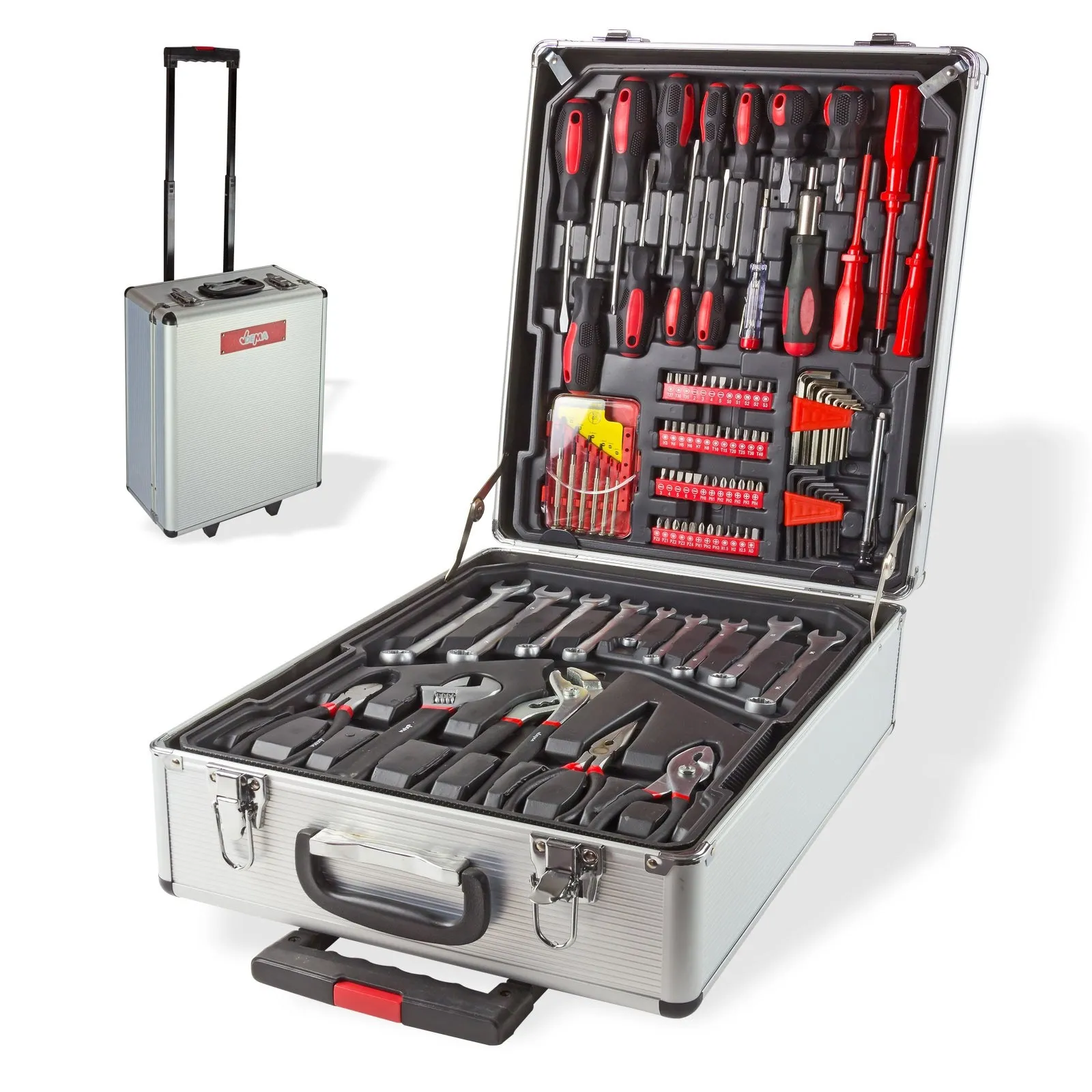 Alu Werkzeugkoffer mit Werkzeug Trolley 251tlg