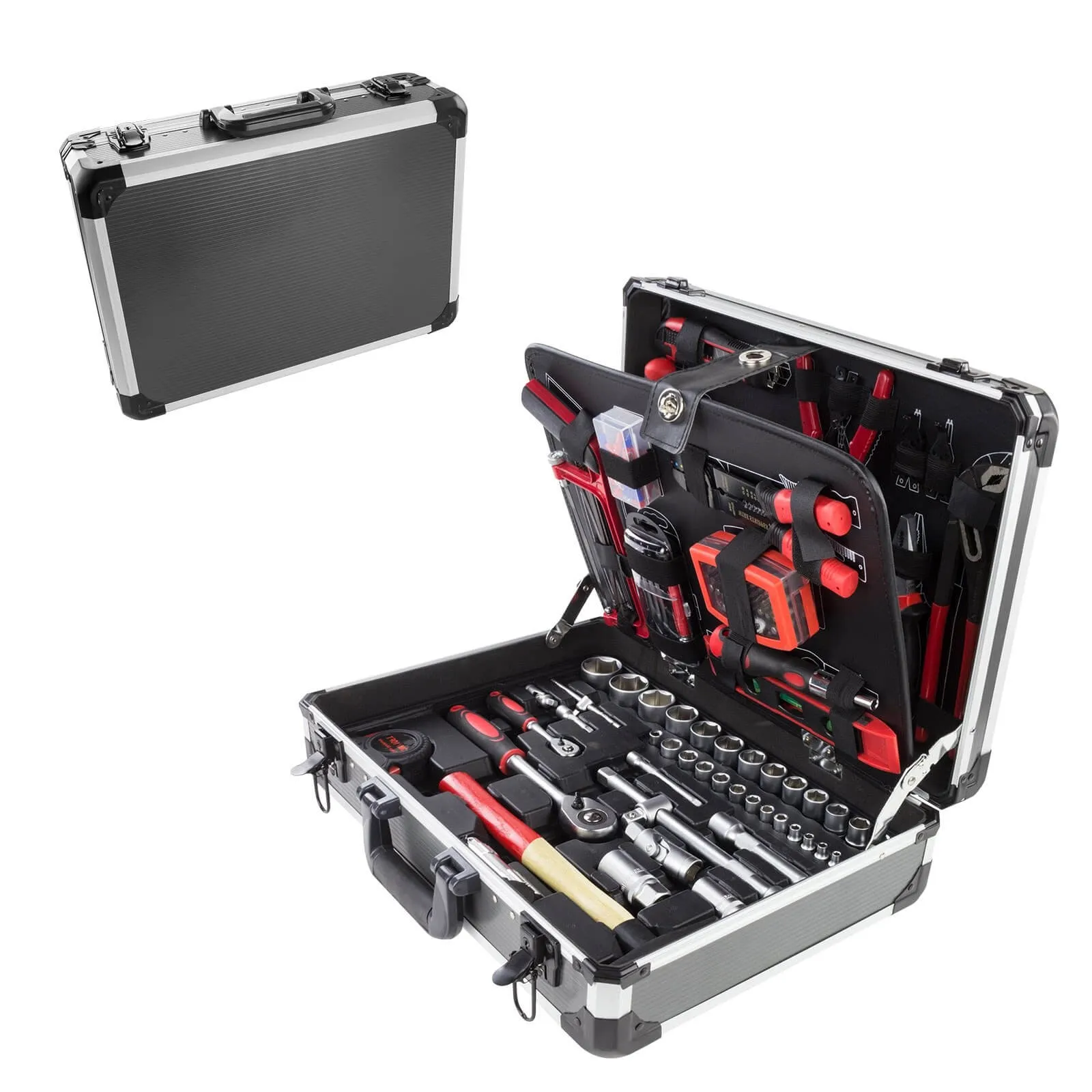 Alu Werkzeugkoffer bestückt 176 tlg - 4 Ebenen - abschließbar