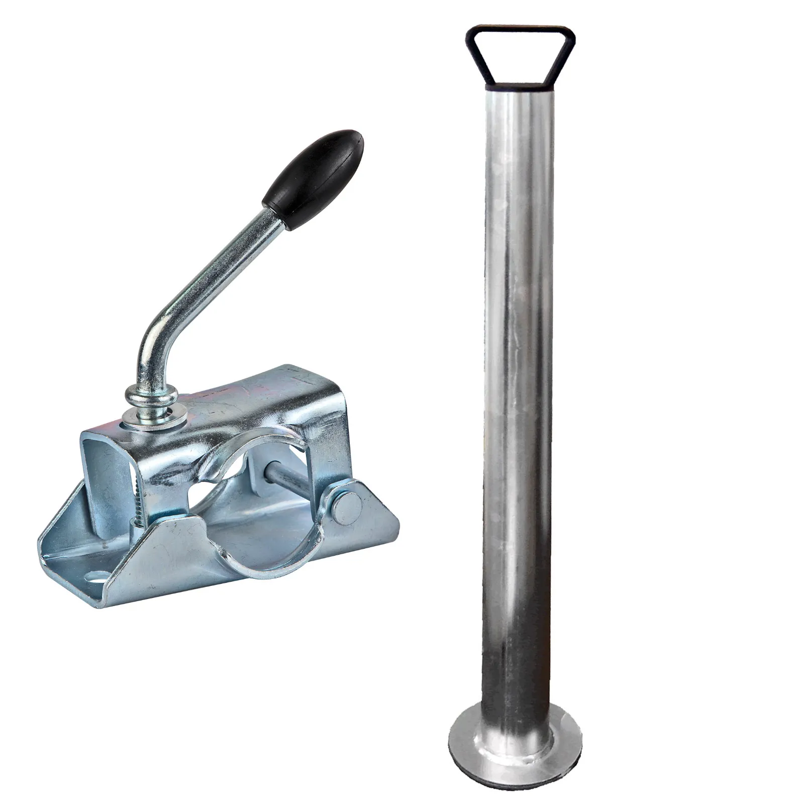 Anhängerstütze 70 cm Stützfuß Halterung inkl. Klemmhalter