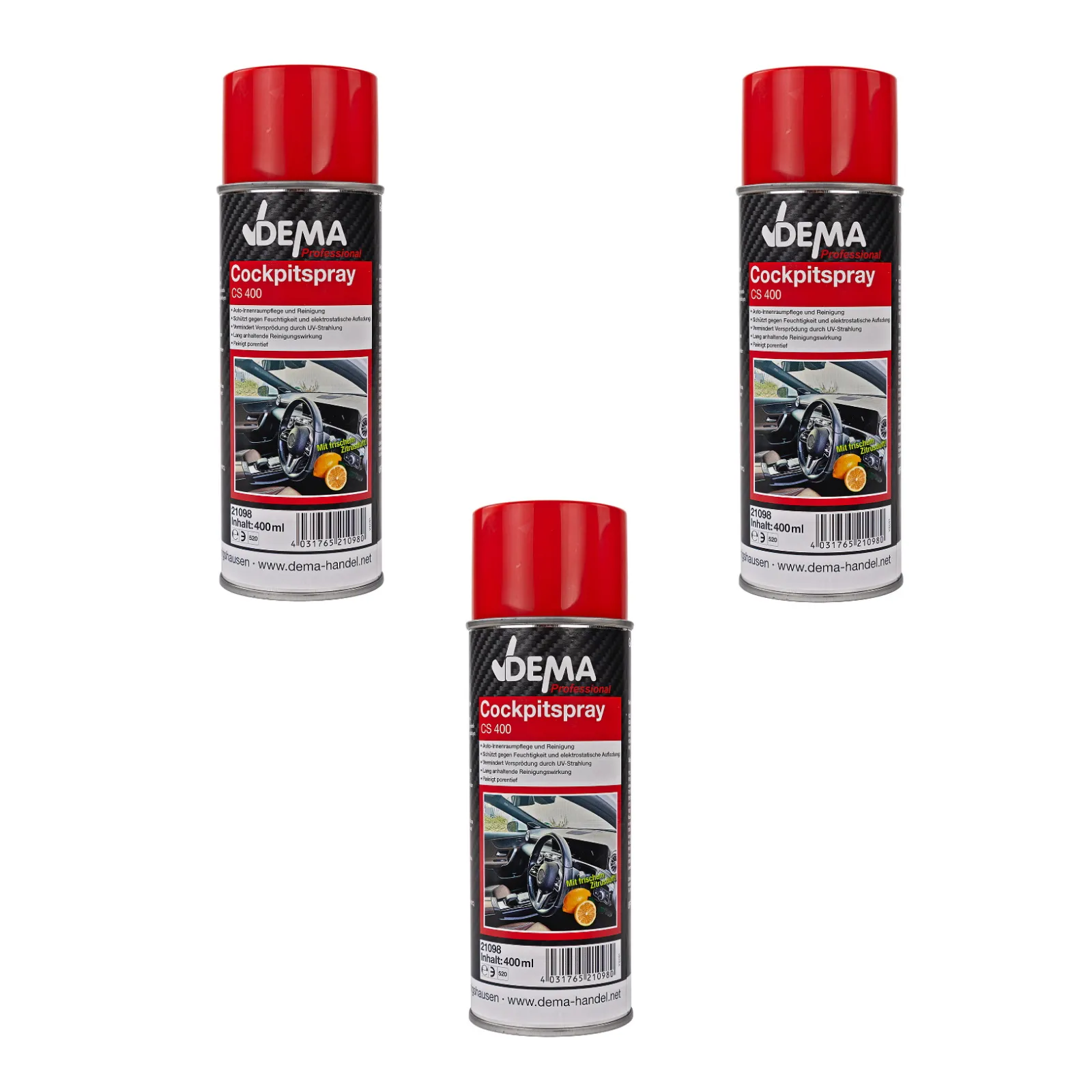 Autopflege PROFESSIONAL Cockpitspray 400 ml 3-er SET Cockpitreiniger