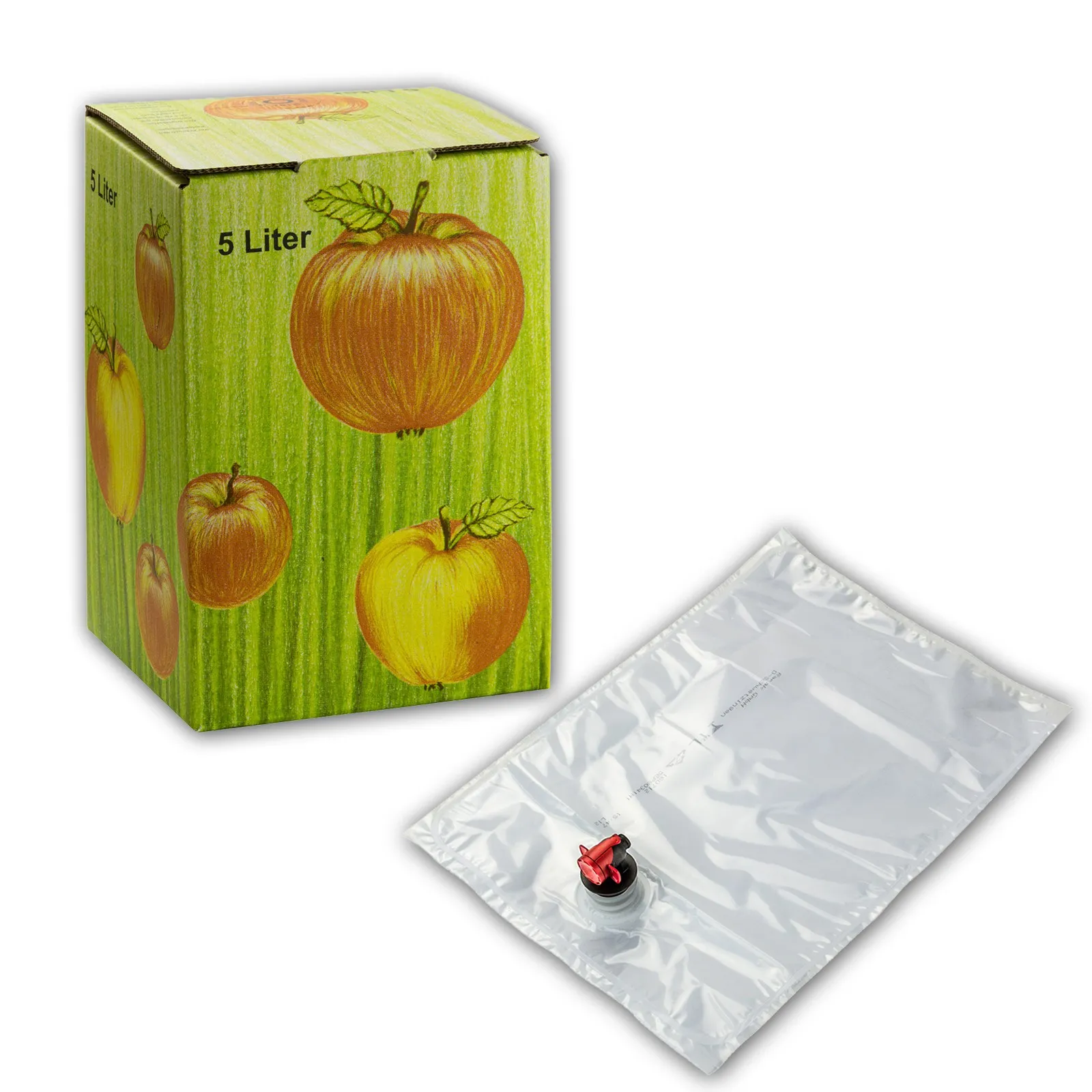Bag in Box Karton mit Beutel / Saftkarton befüllen 5 Liter