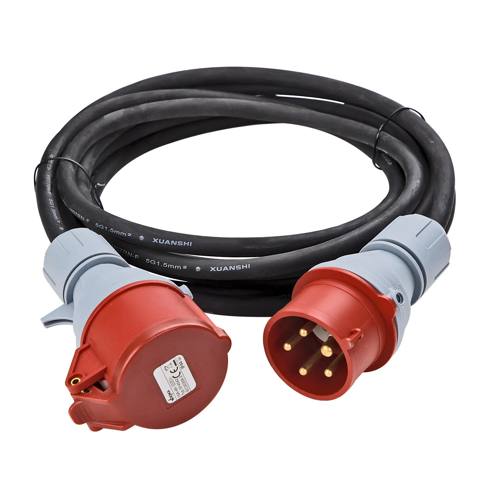 Verlängerungskabel CEE 400V 5 Meter H07RNF 16A 5x1,5mm² schwarz IP44