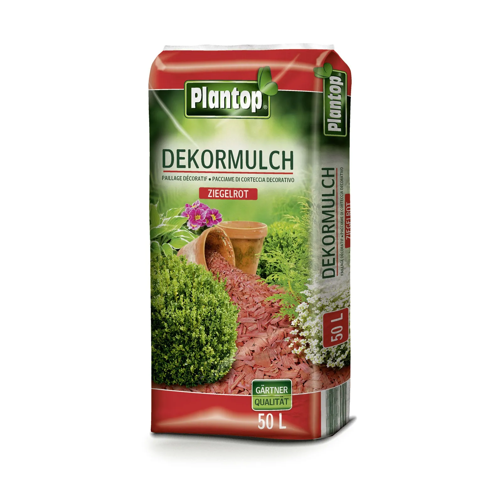 Plantop Dekormulch 50 Liter Ziegelrot