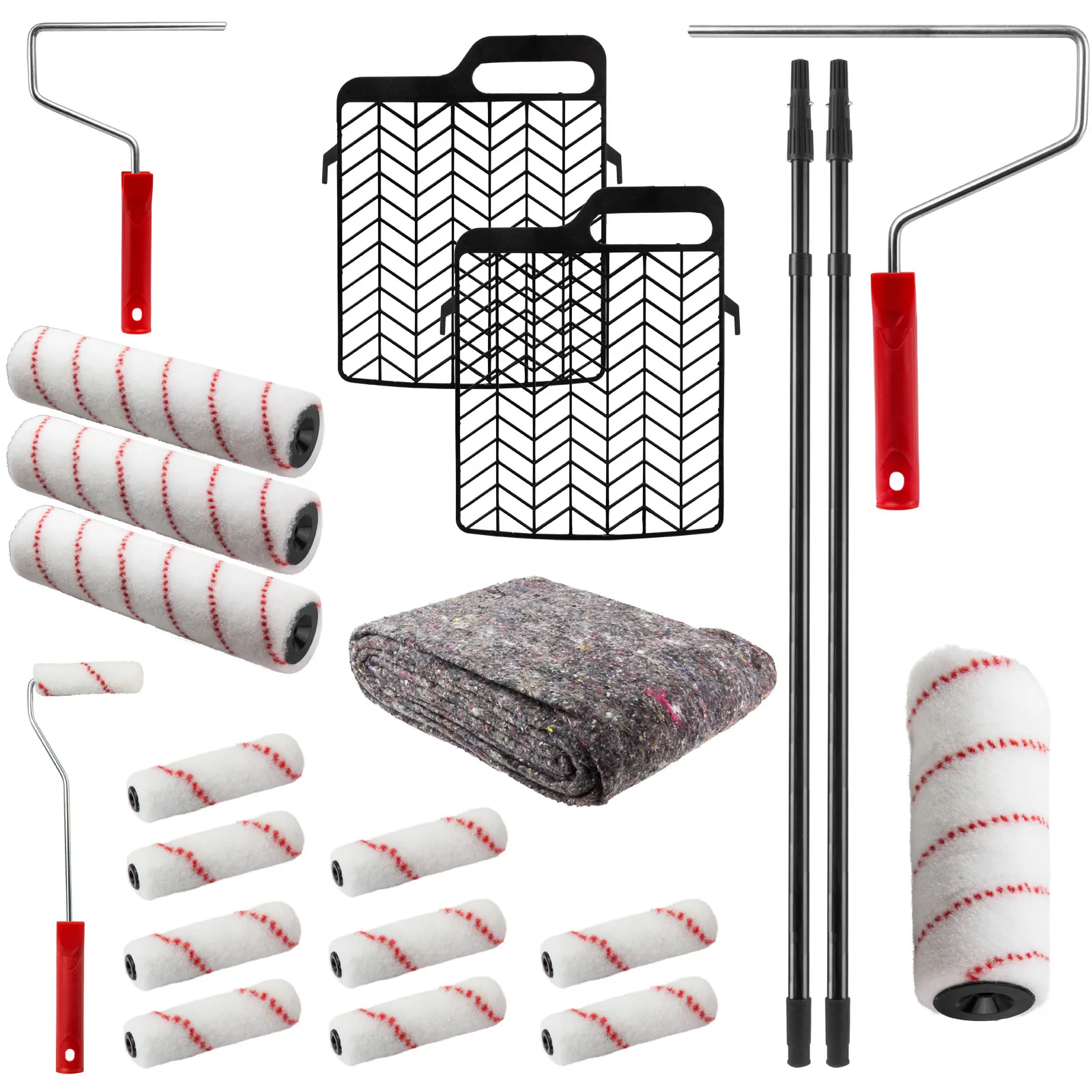 Profi Maler Farbroller Renovier-Set 22tlg, Streichset, Malerset