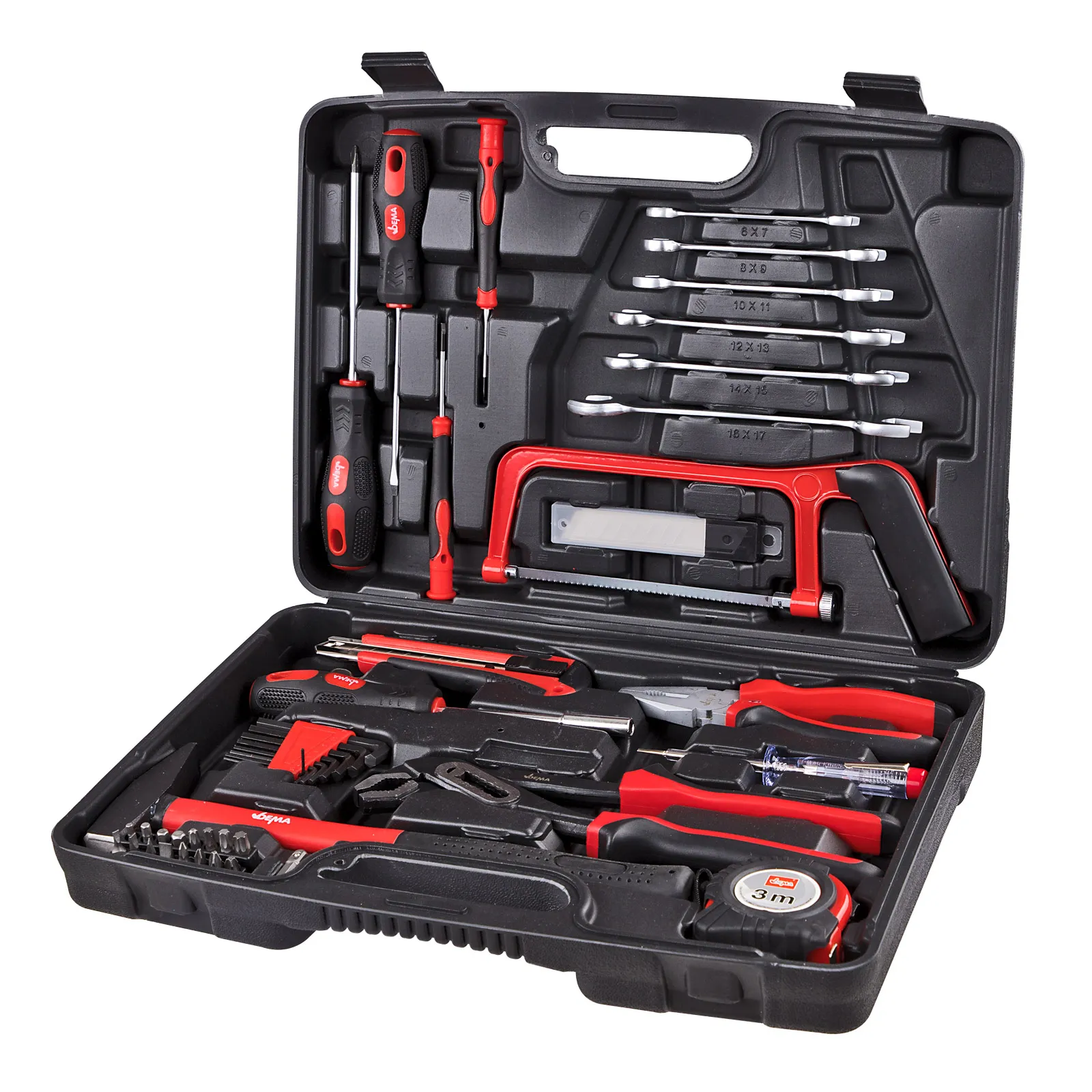 Werkzeugkoffer Werkzeugkasten bestückt 48-tlg mit Werkzeug-Set