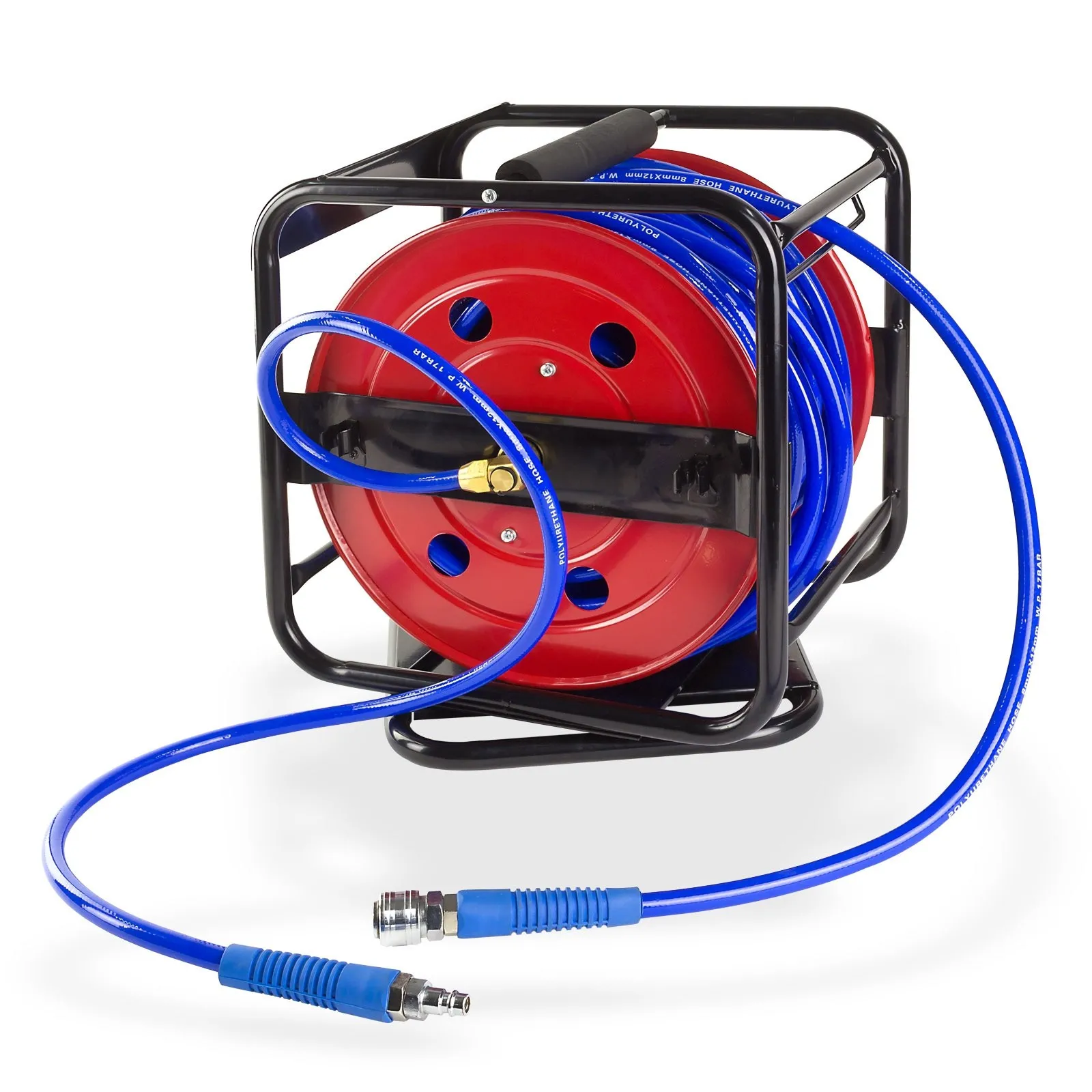 Druckluftschlauchtrommel Schlauchaufroller Metall, Drehbar, 30 Meter