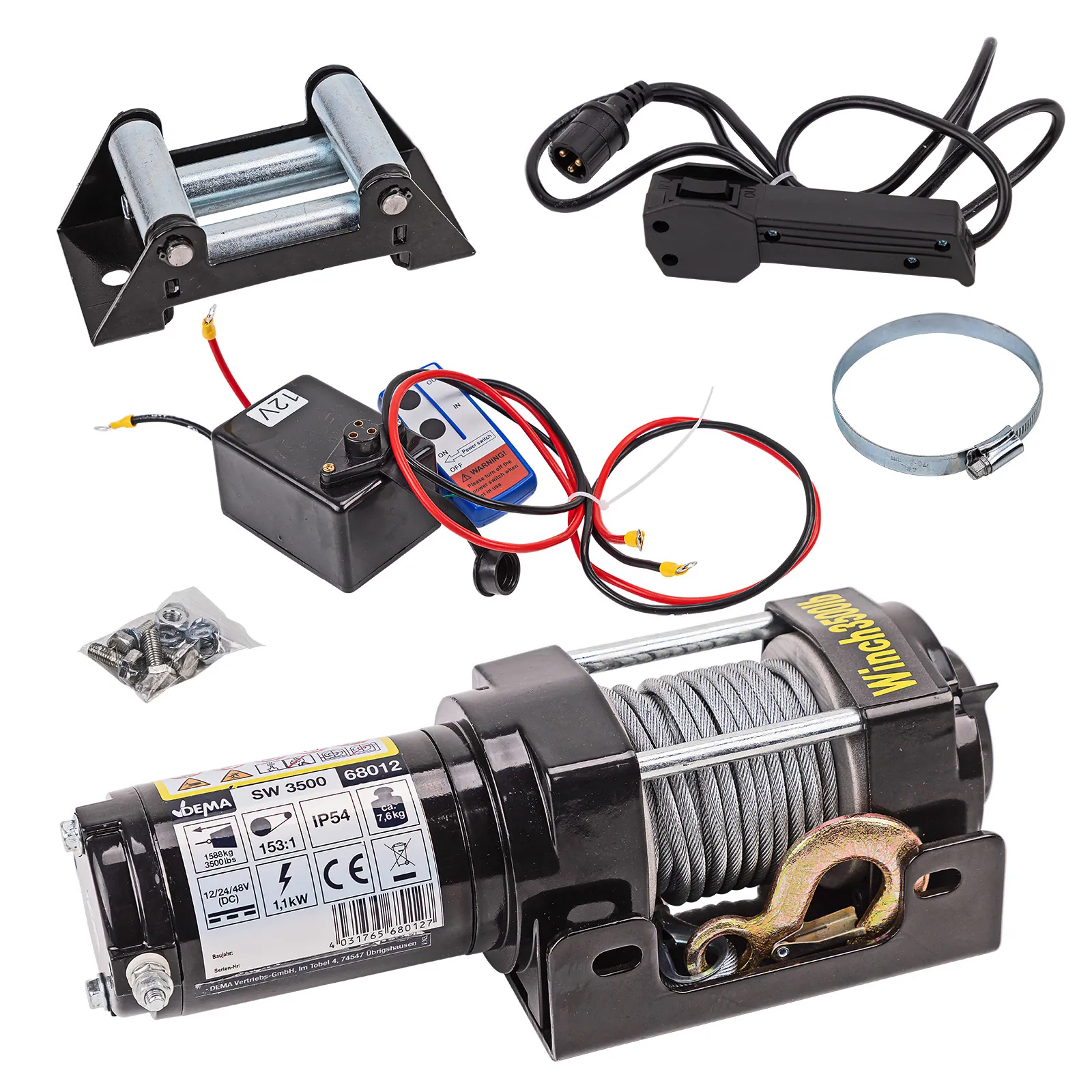 Elektrische Seilwinde / Seilzug Off Road T-Max 1,6 t SW 3500
