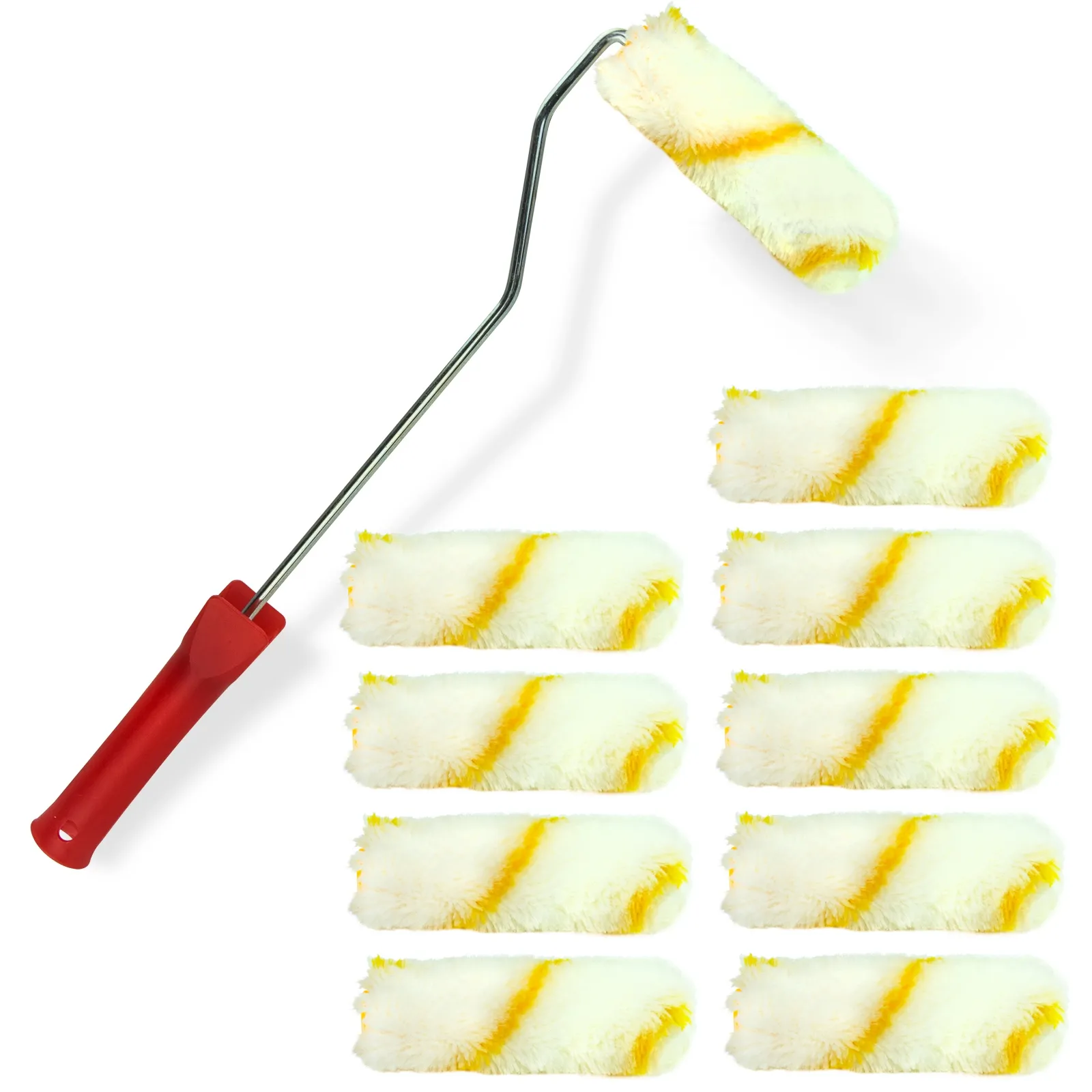 Farbroller-Set 11-tlg – Rollen, Walzen & Zubehör für Profi-Maler