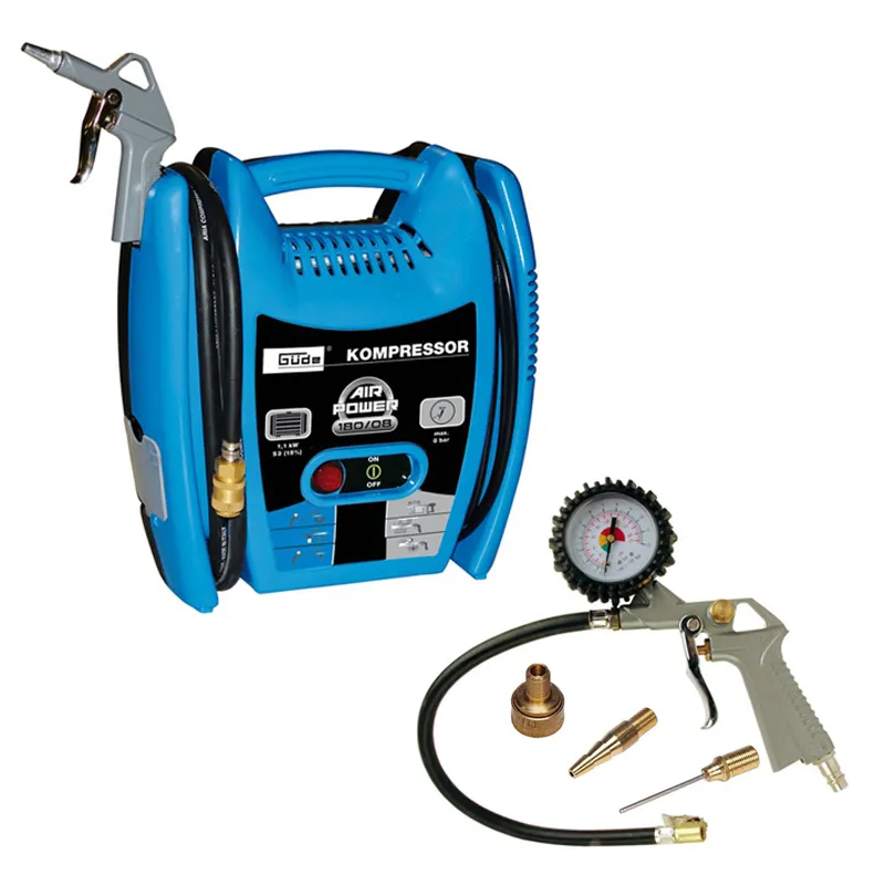 Güde Multi-Kompressor Set 6tlg – Mobiler Airpower 180/08, ölfrei & tragbar