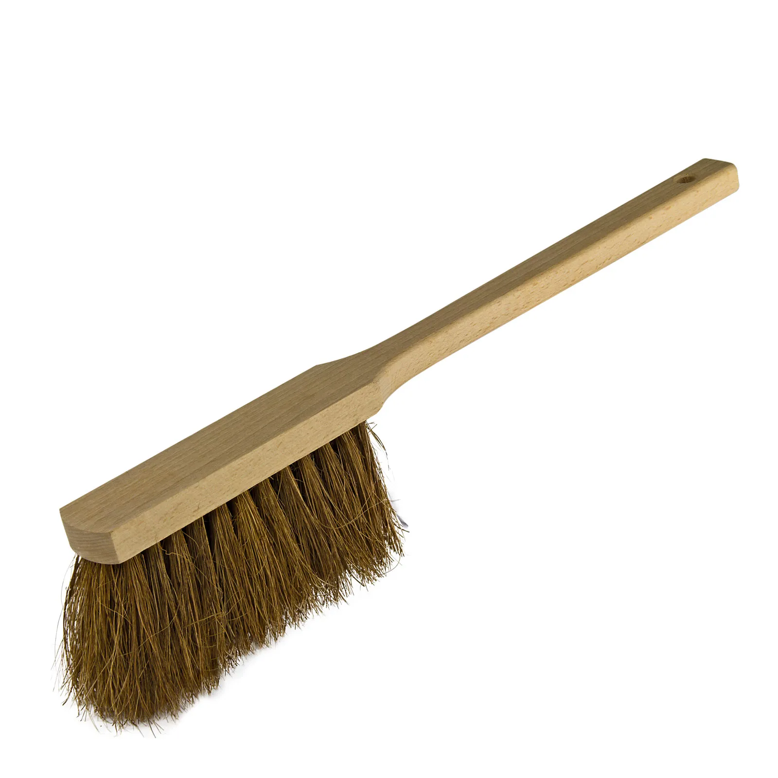 Handfeger aus Kokos langer Stiel, mit Holzgriff, 45cm