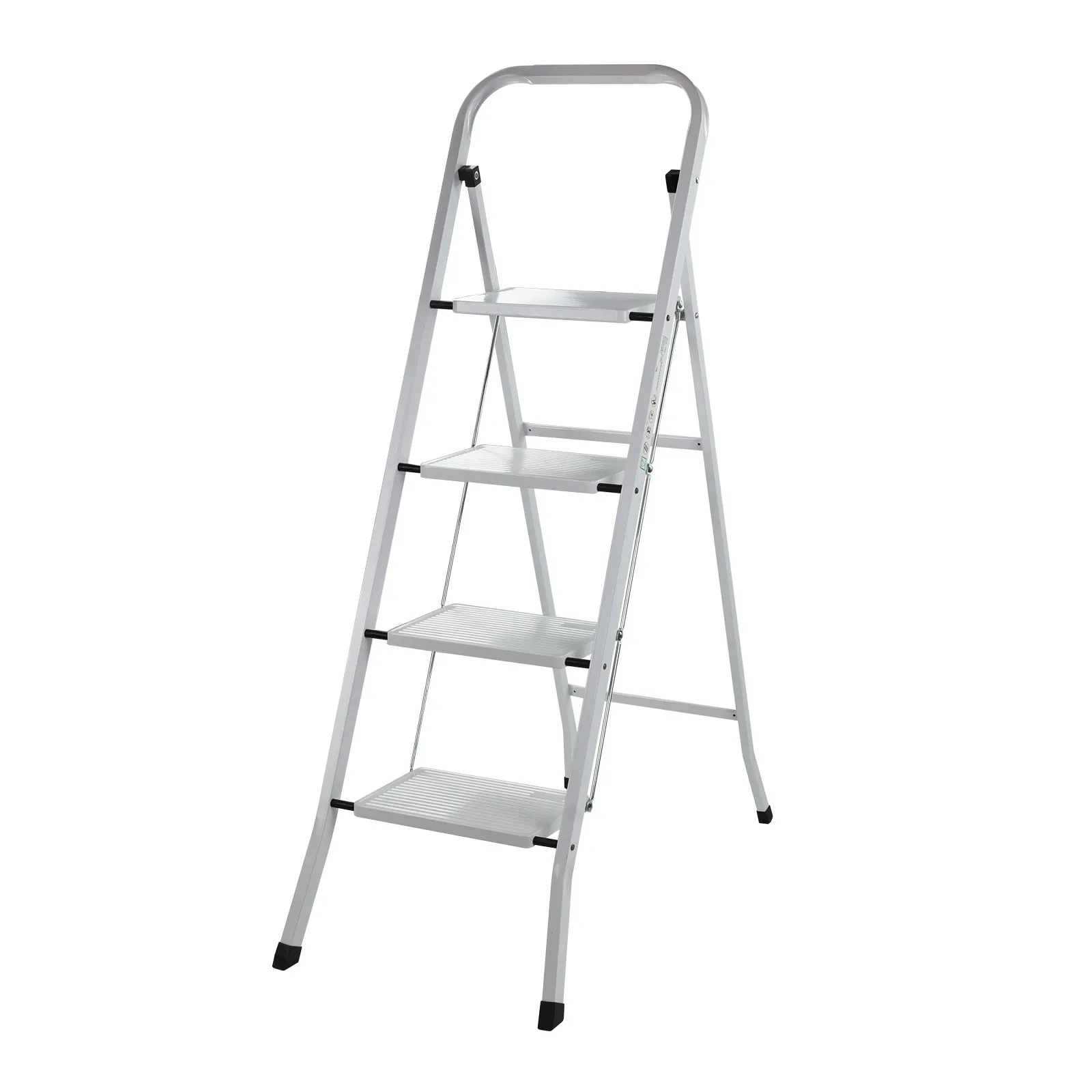 Stehleiter 4 Stufen – Haushaltsleiter weiß lackiert & stabil