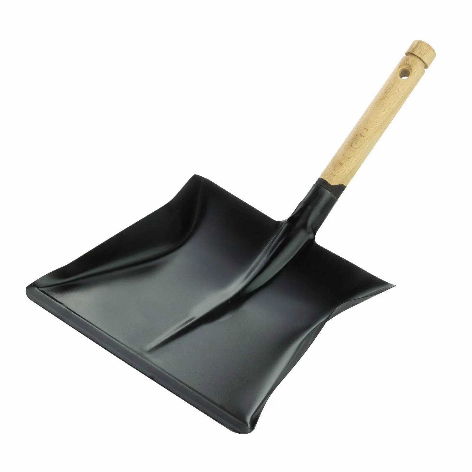 Kehrschaufel Kehrblech Schaufel schwarz mit Holzgriff