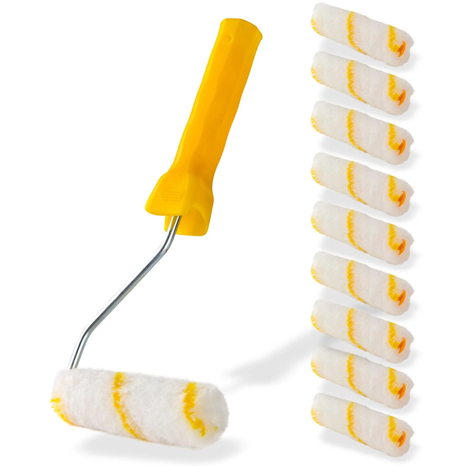 Malerset 11tlg. Farbrolle mit 10 Rollen 1 Bügel Malerwalze