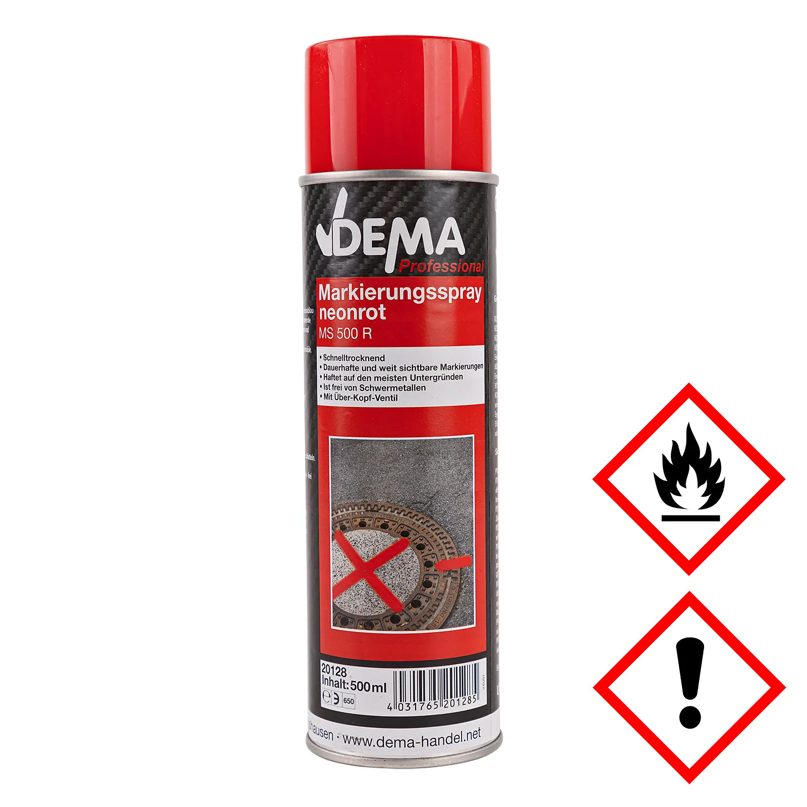 Markierungsspray / Markierfarbe 500 ml neon-rot