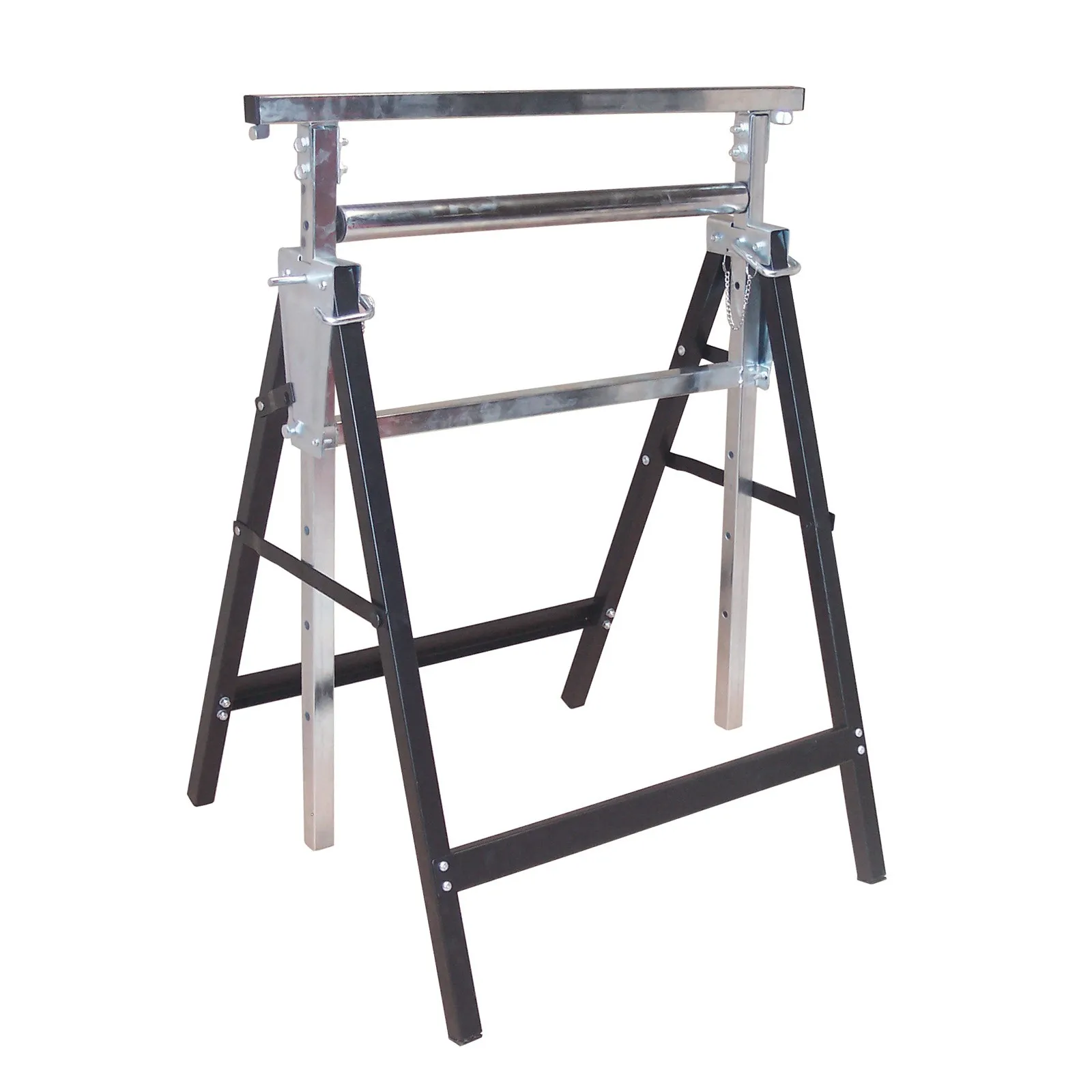 Metall Klappbock / Unterstellbock mit Rolle höhenverstellbar 68x60x81-131 cm