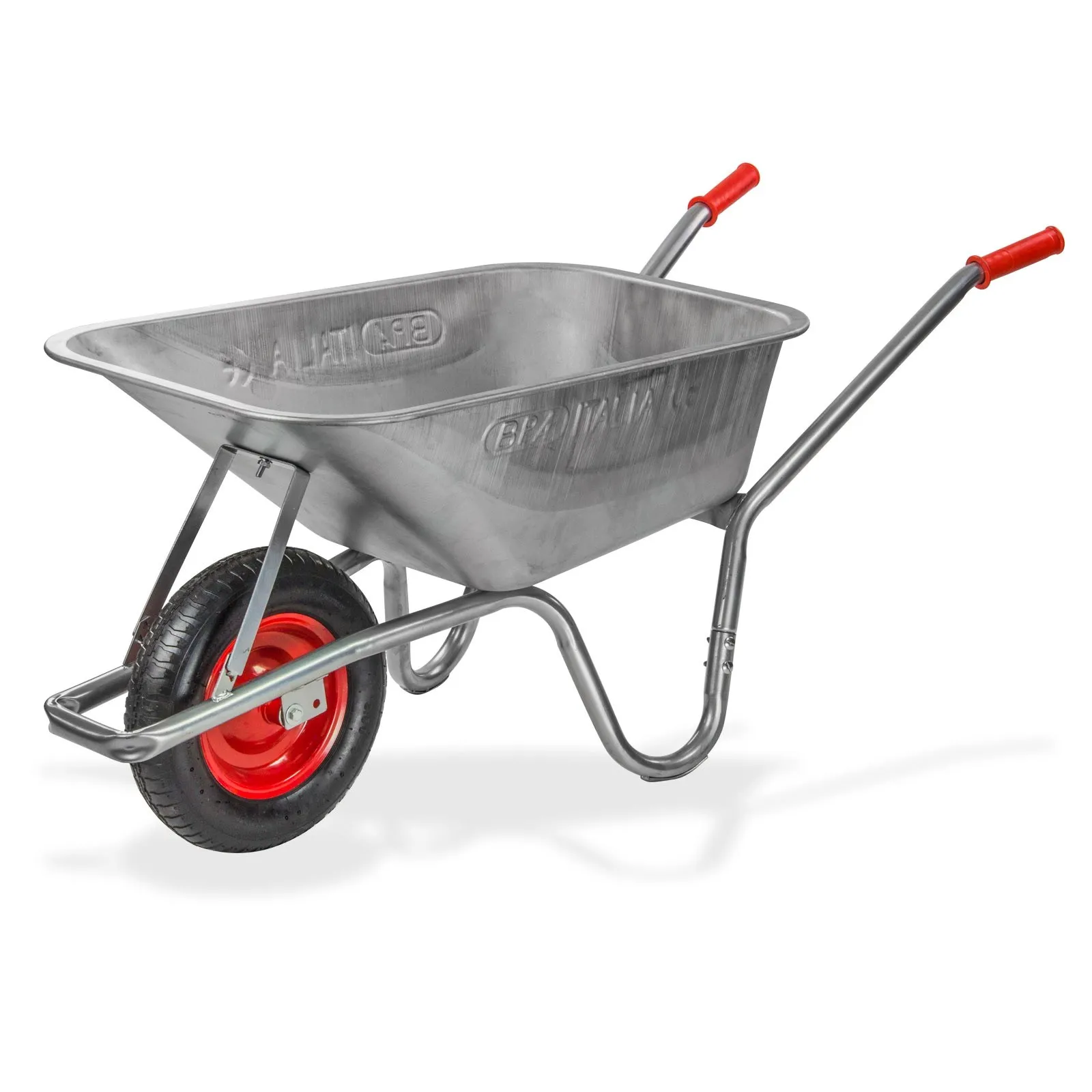 Metall Schubkarre 100L mit Luftbereifung, Robustes Design & hohe Tragkraft