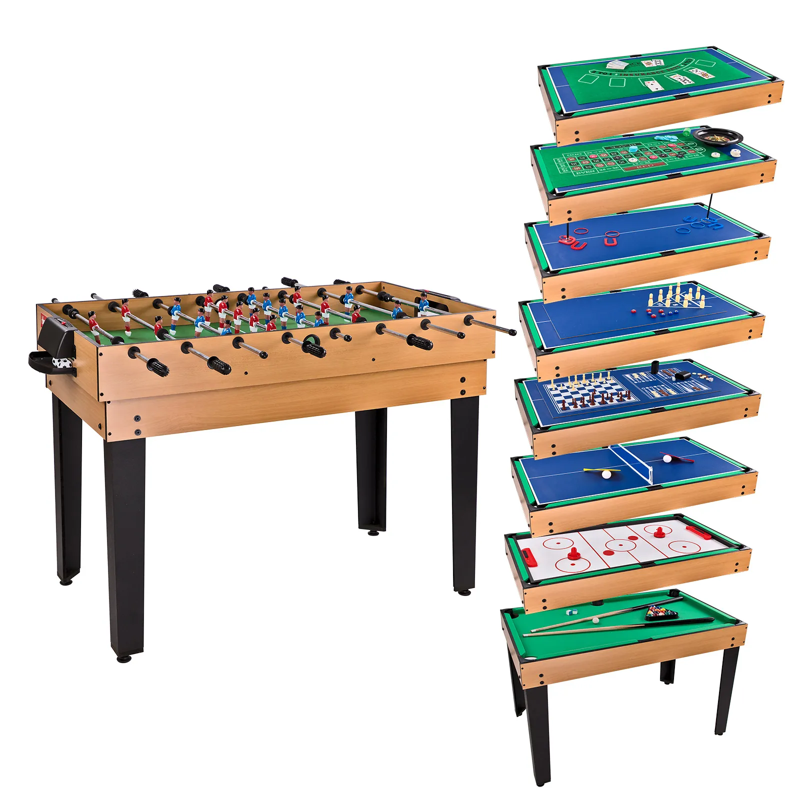 Multi-Game 15-in-1 Spieletisch – Tischkicker, Billard, Bowling & mehr