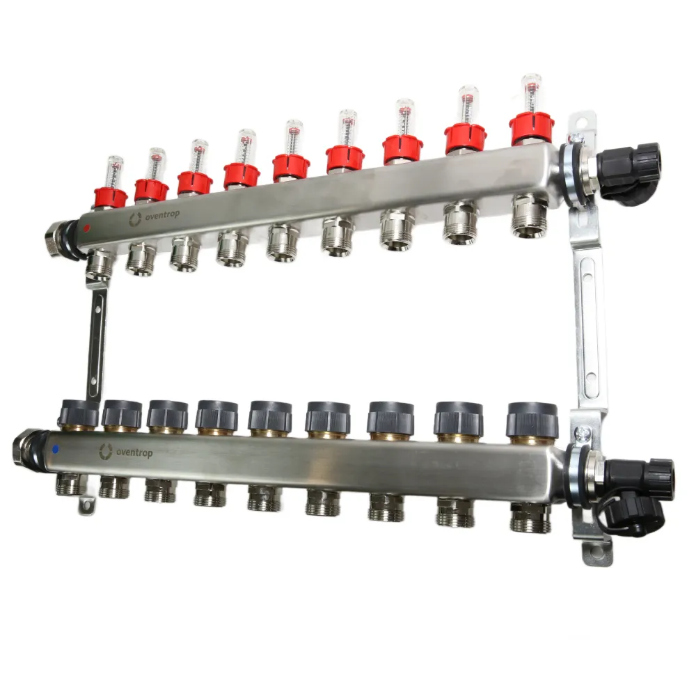 OVENTROP Verteiler Edelstahl 1'' für FBH 9 Kr.,m.Durchflusseinsätzen 0-5 l/min. 1406359