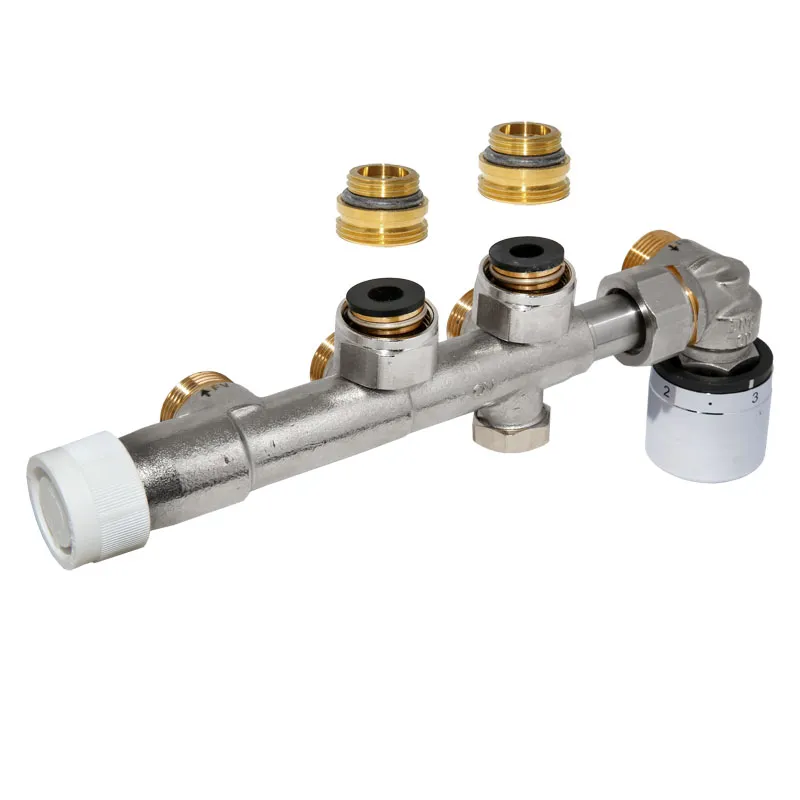 Oventrop Multiblock T-RTL Hahnblock mit RTL-Ventil Zweirohr 1/2''AG x 3/4''AG Eck 1184086