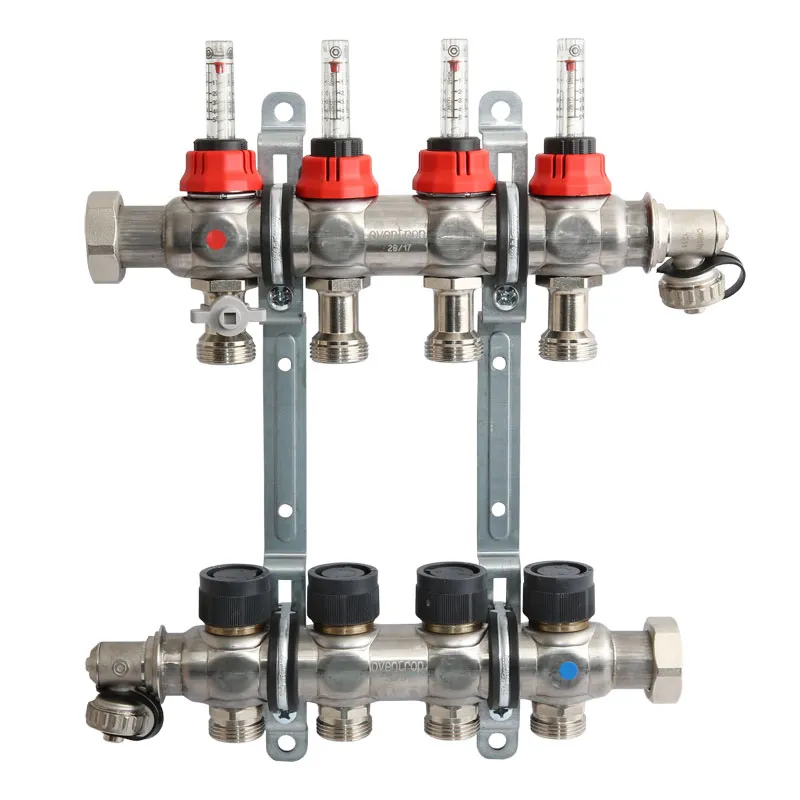 OVENTROP Verteiler Edelstahl 1'' für FBH 4 Kr.,m.Durchflusseinsätzen 0-5 l/min. 1405354
