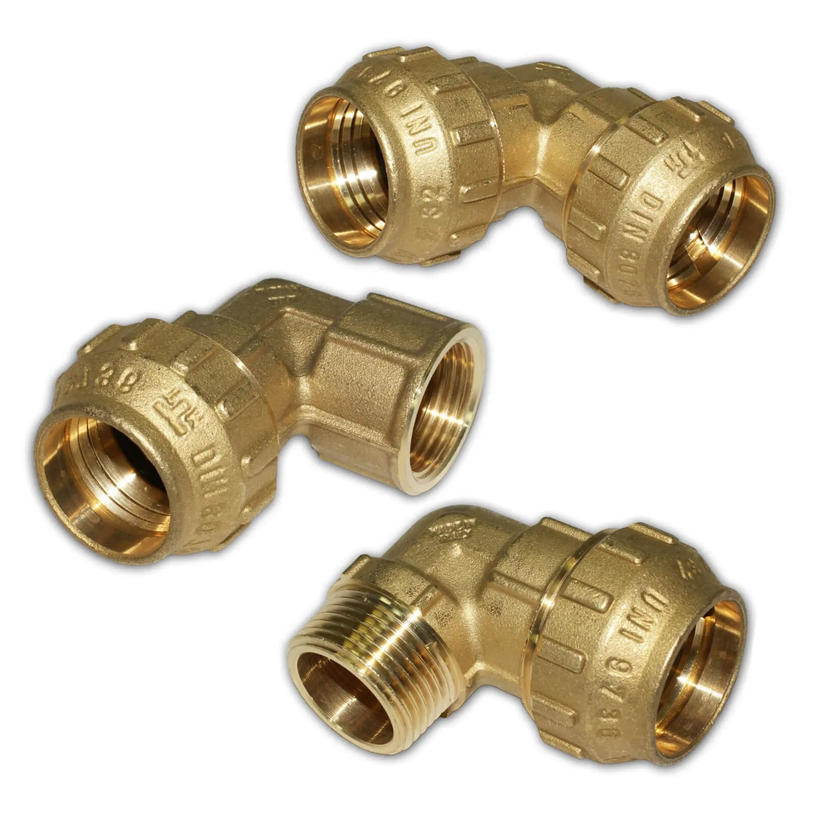 PE Rohr Verschraubung Messing Winkel AG 20mmx1/2 Zoll