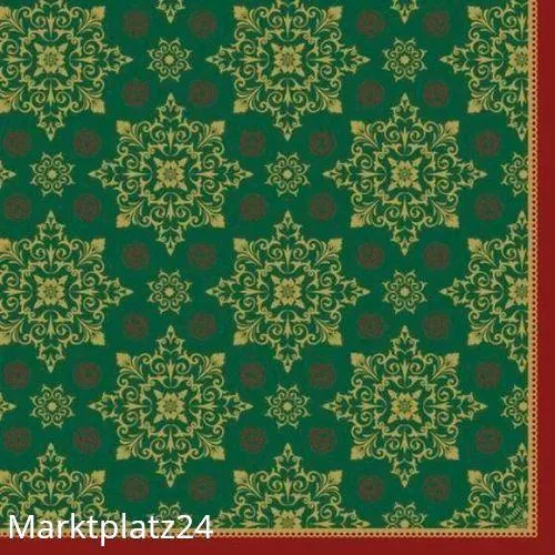 Dunilin-Serviette, 40x40cm, Xmas Deco green, 50 St/Pk.