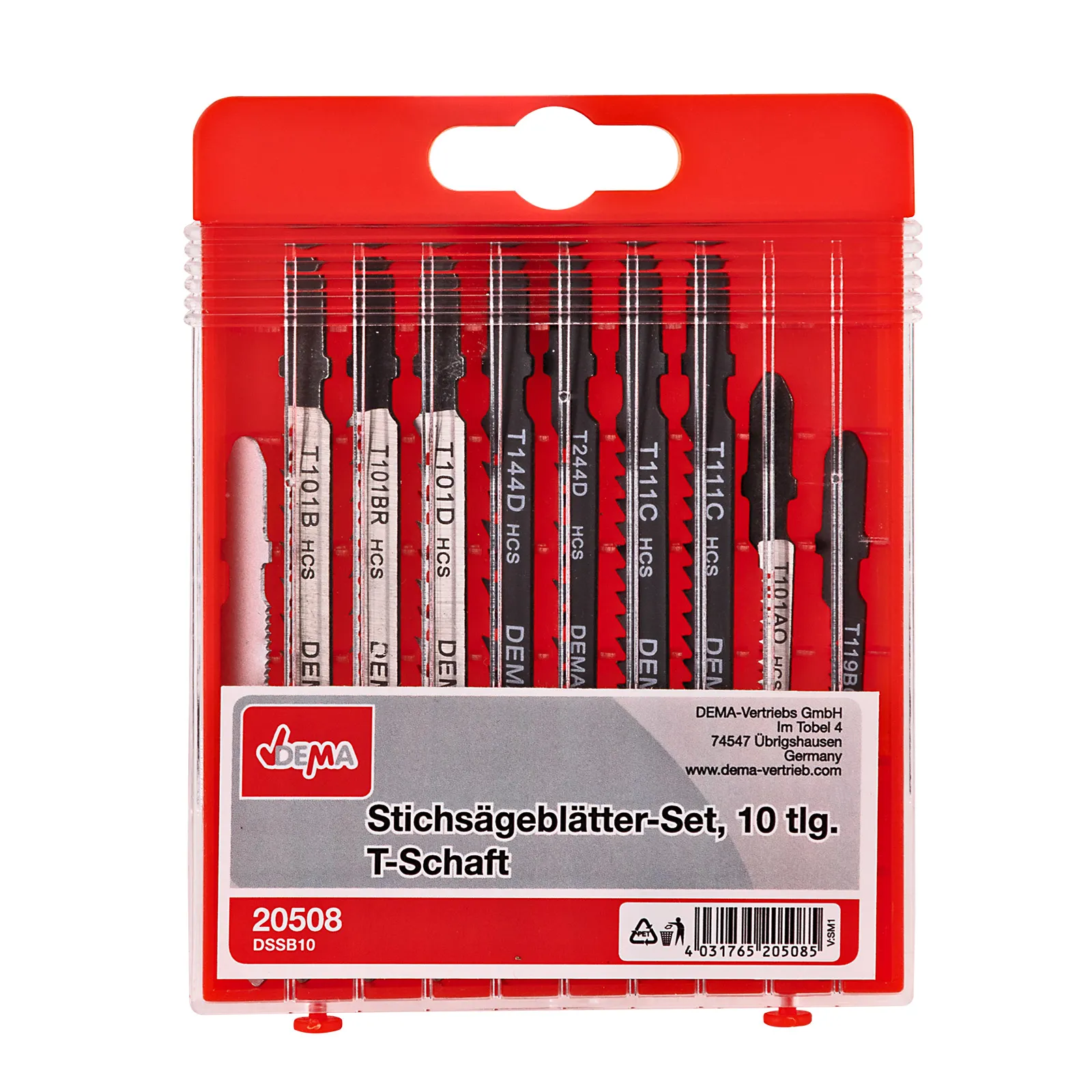 Stichsägeblätter Set 10 teilig T-Schaft DSSB10 Sägeblätter