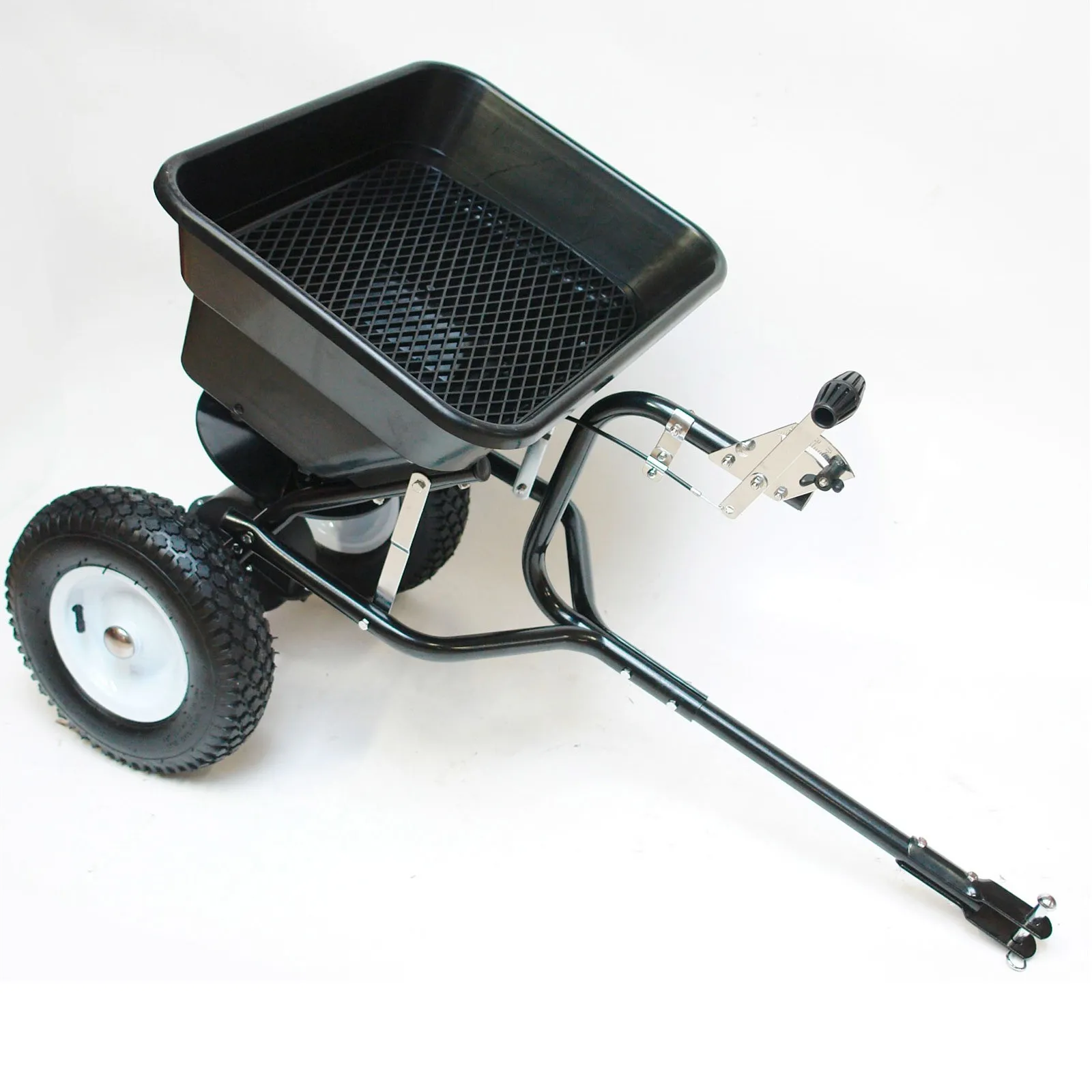 Streuwagen / Schleuderstreuer für Rasentraktor 45 Liter mit Anhängerkupplung